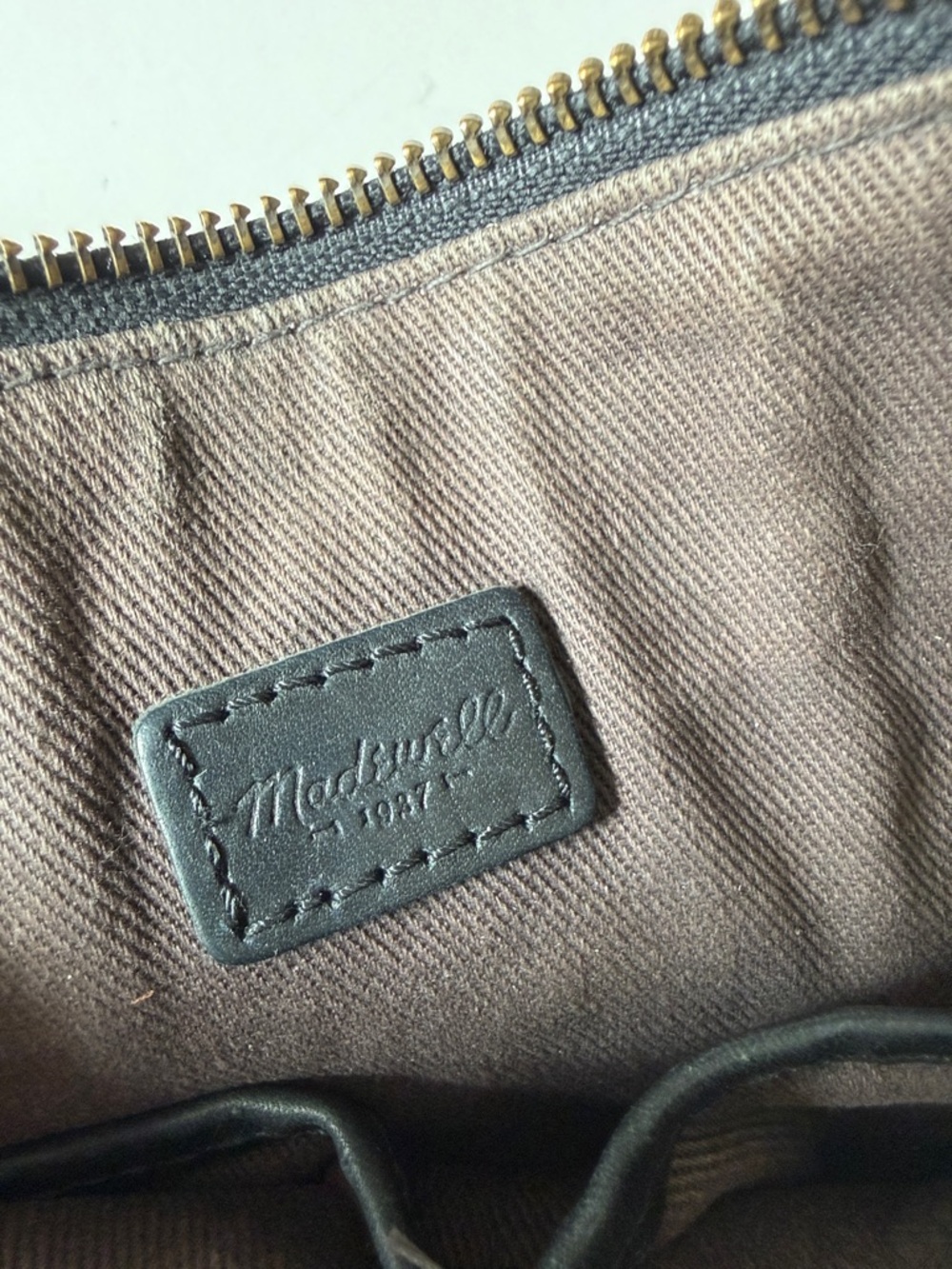 Madewell Pebbled Leather Transport Mini Convertible Shoulder Bag - Gray/Black - Picture 11 of 16